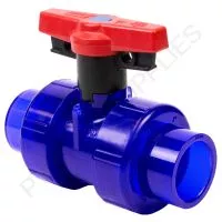 1" Spears PVC Low Extractable True Union Industrial Ball Valve, FPT x Socket, EPDM O-Ring