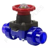3/4" Spears PVC Low Extractable Diaphragm Valve, FPT x Socket, EPDM O-Ring